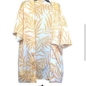 Magnolia Lux Swim cover up/robe, size M/L. This is yellow and white with a belt.
